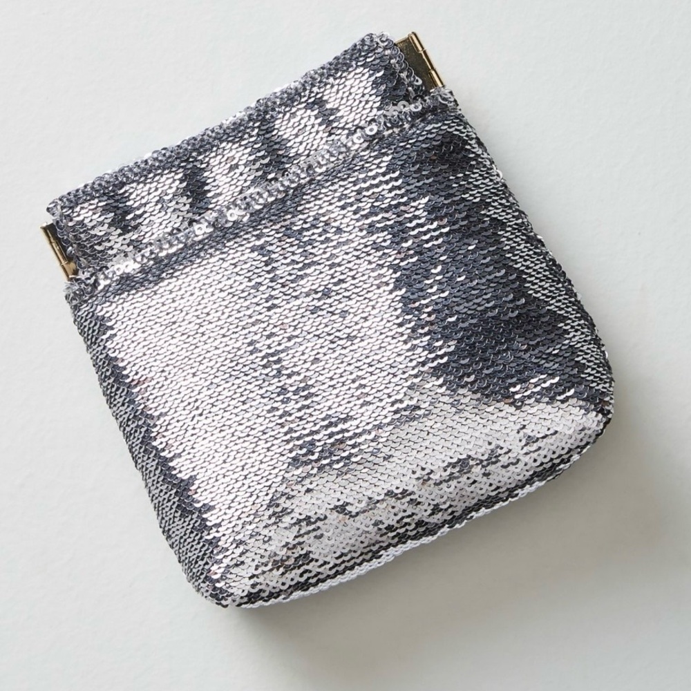 Anthropologie Jet Set Shimmered Pouch.